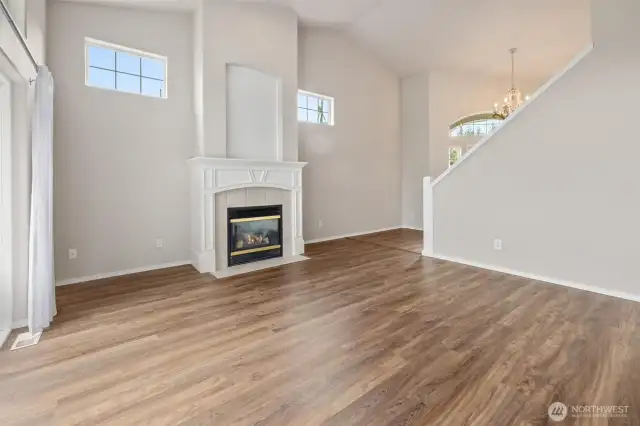Light infused rooms! Look at the lovely gas fireplace!