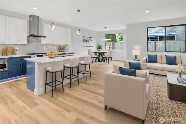 Open concept floor plan (Photos from lot 9B, digitally staged)