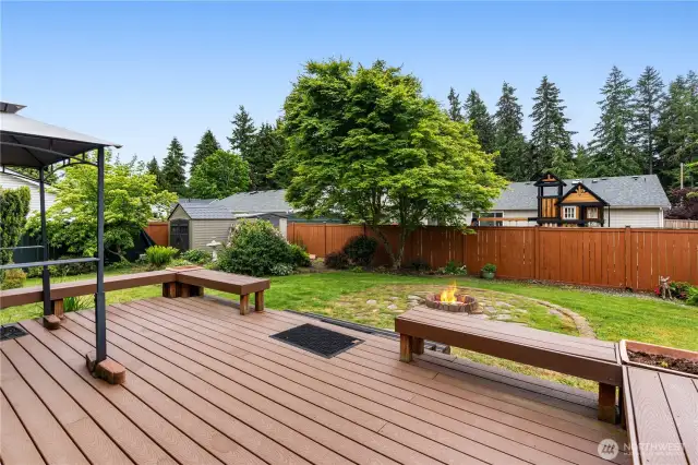 Back deck is also perfect for entertaining.