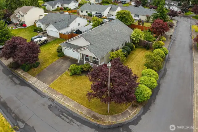 Sprawling corner lot.