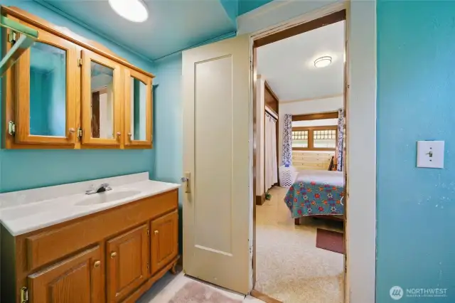 Bathroom off primary bedroom