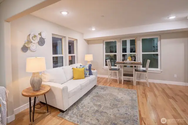 Spacious room is versatile - it could easily be a dining room too!