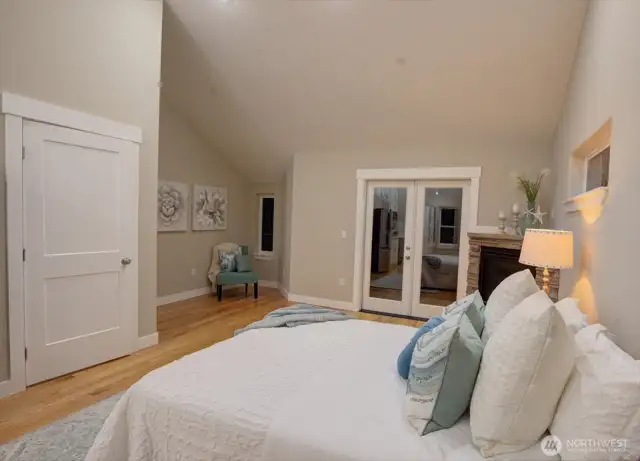#1 Super suite on top level, with french doors out to view deck.