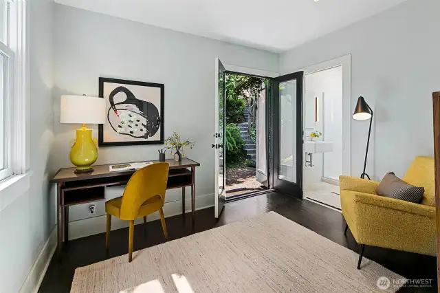This office can also be used as a guest bedroom when needed.