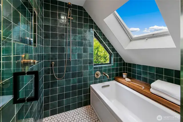 Soaking tub and shower combination!
