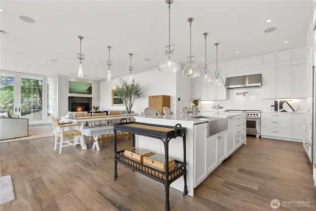 Kitchen includes Sub-Zero refrigerator, Bosch dishwasher, and GE 15" built-in Nugget Ice Maker.