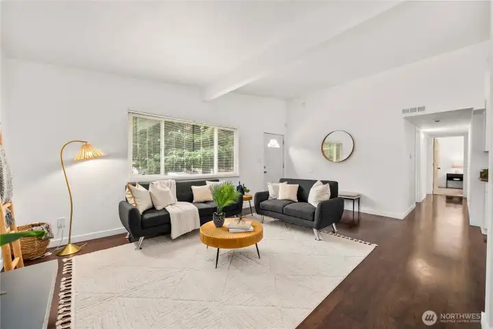 Dark brown engineered hardwood floors for a contemporary look and smart durability!
