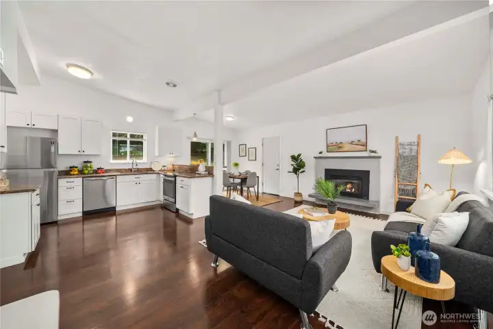 Your view from the front door. Easy open-concept living!