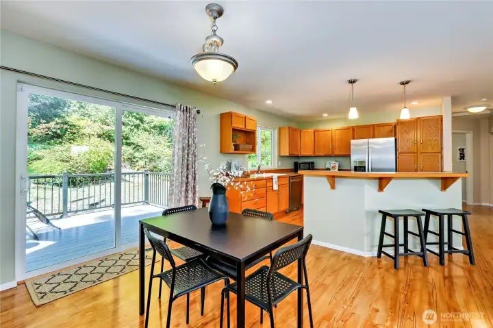 from the dining room looking into the kitchen