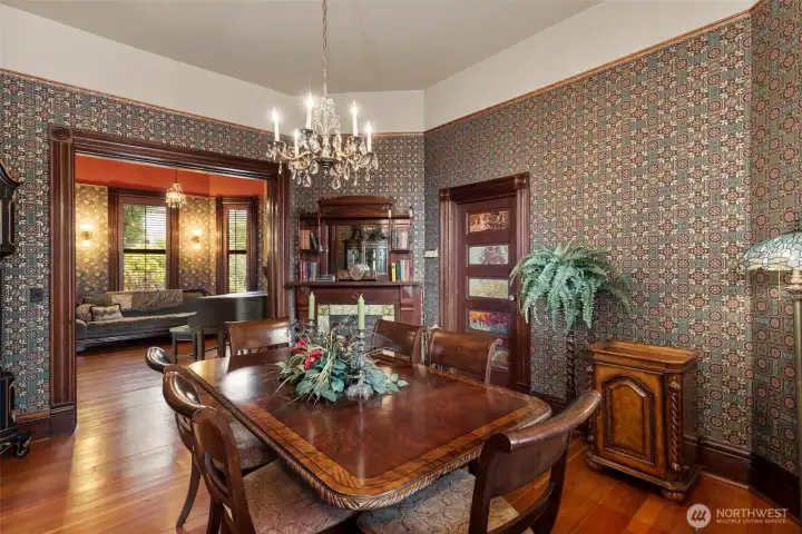 Another view of the dining area looking into the parlor.