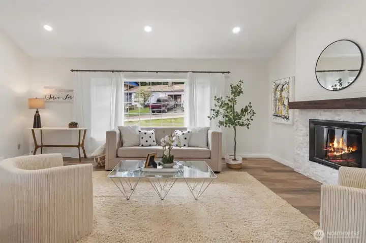 Living room with cozy set up