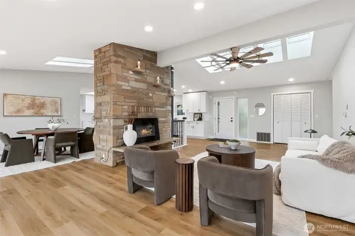 main level entry, living and dining