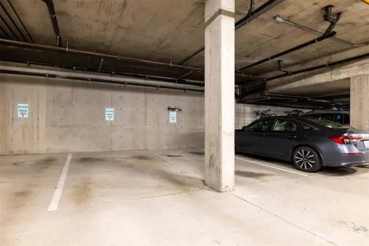 Secure 2 car side by side parking.  king