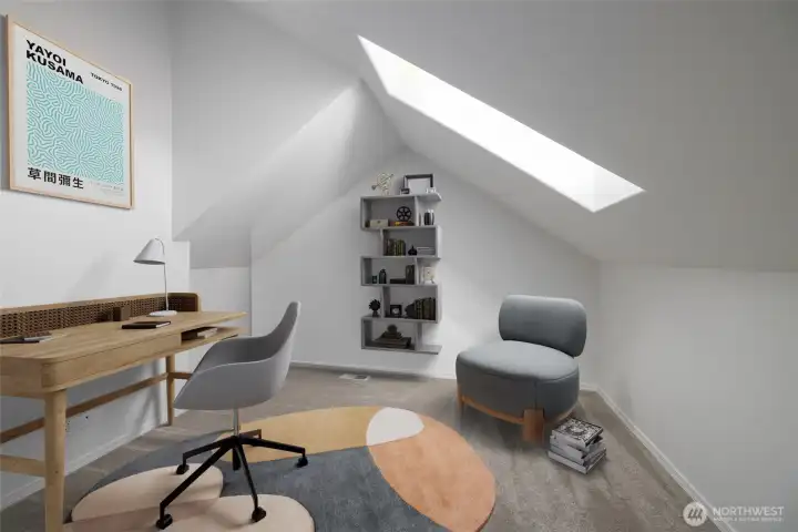 Virtually staged office area in Primary