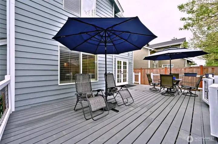 Deck newly built for outdoor gatherings