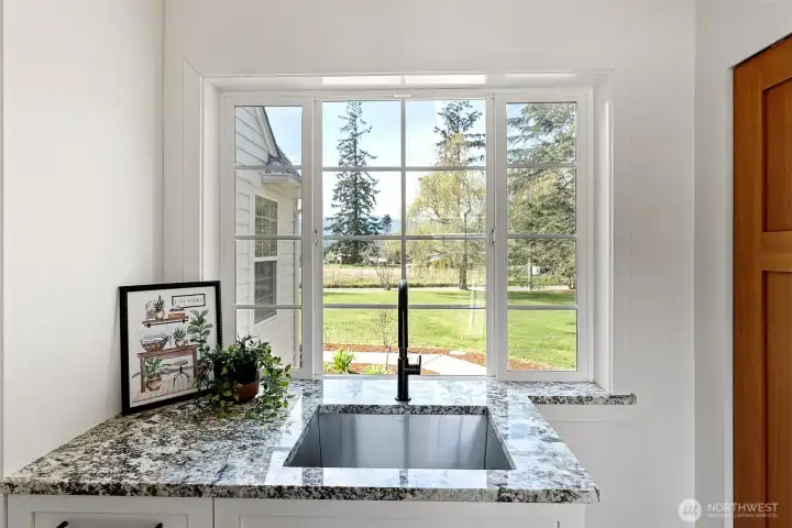 Deep sink and quartz counters