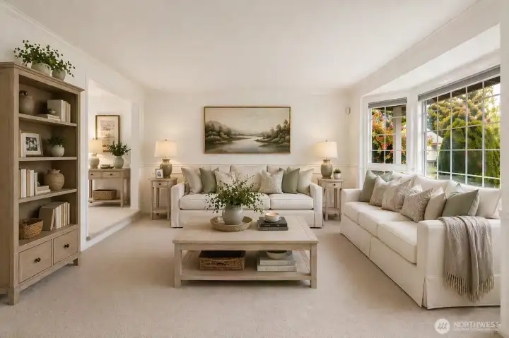 Living room, digitally staged