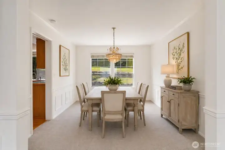 Dining Room, digitally staged.