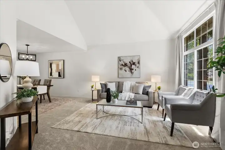 Natural light flooding into family room