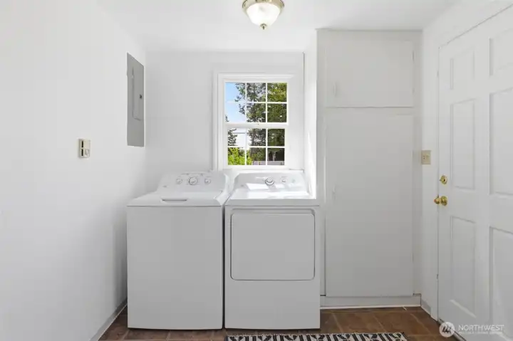 Washer and dryer make things convenient. Washer and dryer make things convenient.
