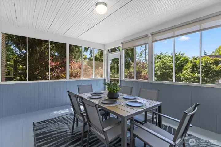 Covered and screened porch