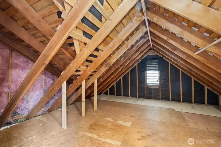 Over 150 of unfinished sqft over the garage.  Waiting for you to make it whatever you would like!
