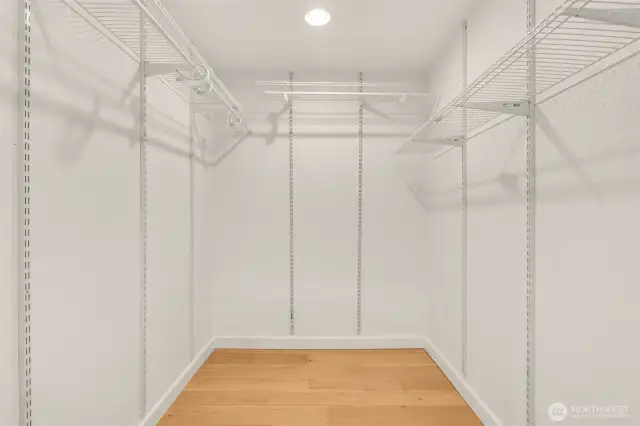 Spacious walk-in closet for storage
