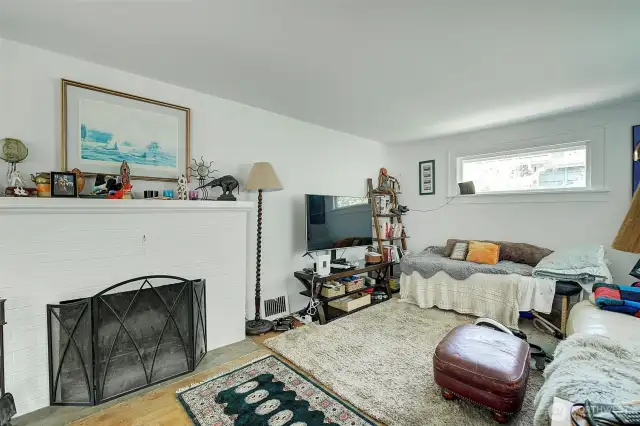 Classic fireplace in the living room.