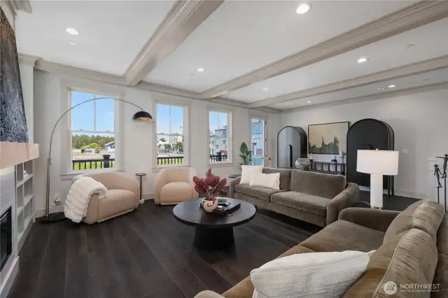Living room w/town view