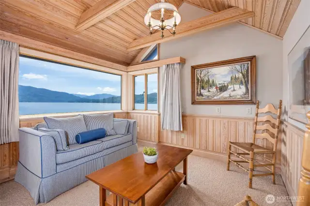 There is a lovely sitting area in the upper bedroom.