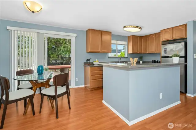 Dine in area off kitchen