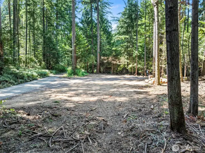 From east side of building site