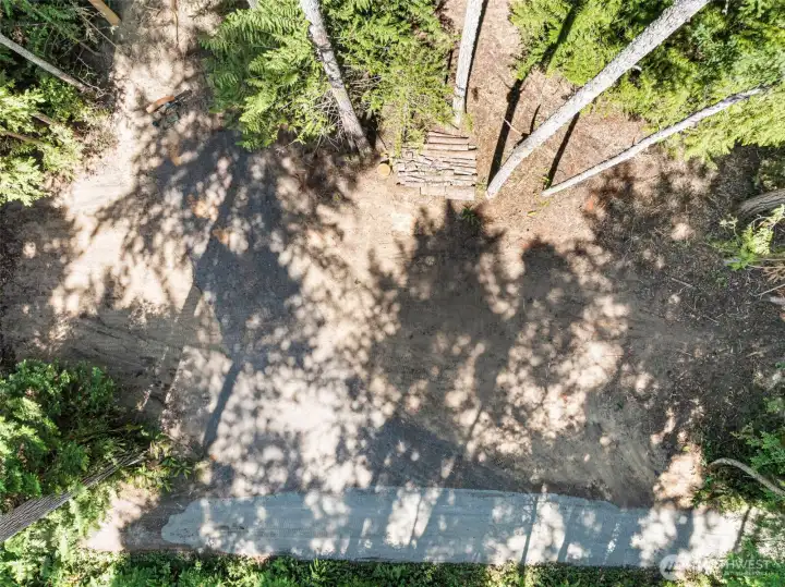 Drone view above building site