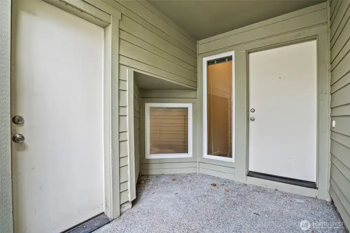 Private secure entrance from garage.