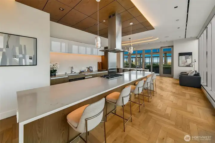 private owners kitchen and dining area on top floor - penthouse lifestyle all yours!