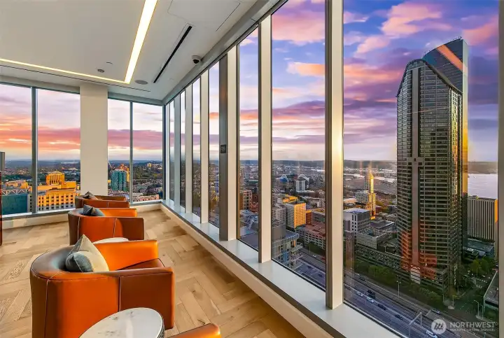 club room on top floor features views of stadiums waterfront - you can watch the seahawk fireworks in real time as you watch the game with friends in this over the top VIP space!