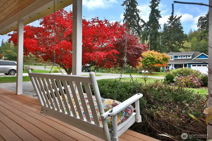 Enjoy the view from your porch swing
