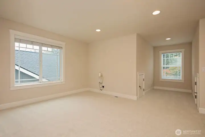 Bonus room has a study nook