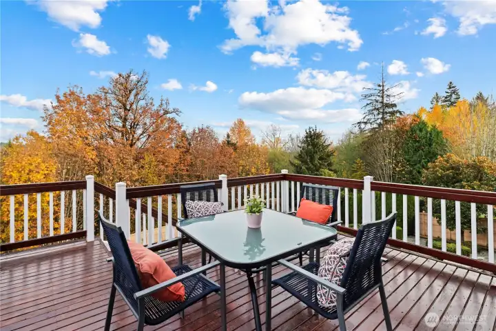 That nook opens to the deck for dining alfresco in the summer...