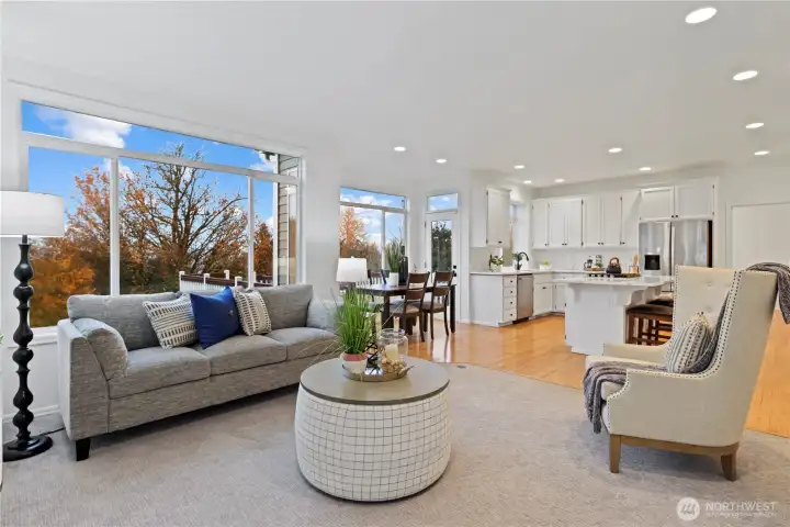 Family room adjoins the kitchen/breakfast nook for easy conversation while entertaining!