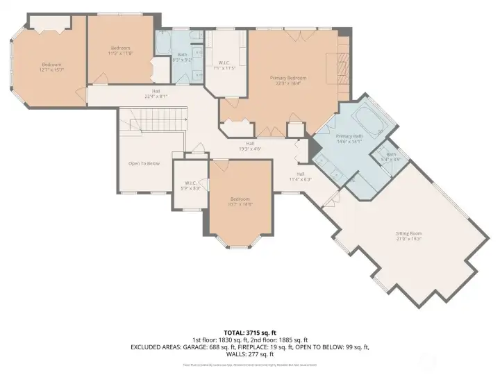 The thoughtfully designed upper level features the spacious primary suite with sitting area, walk-in closet, and spa-like primary bath, along with additional bedrooms, a full bath, and open-to-below views that enhance light and flow throughout the home.