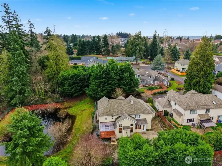 View of the back on the home. Enjoy the wildlife including the occasional deer!