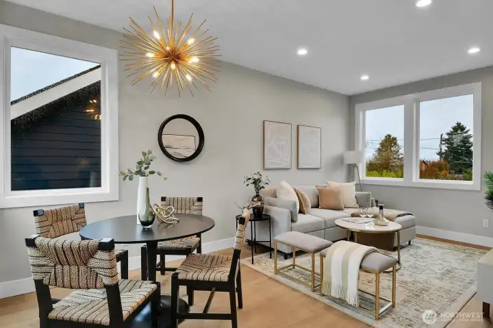 Plenty of space for combined living room/dining room space