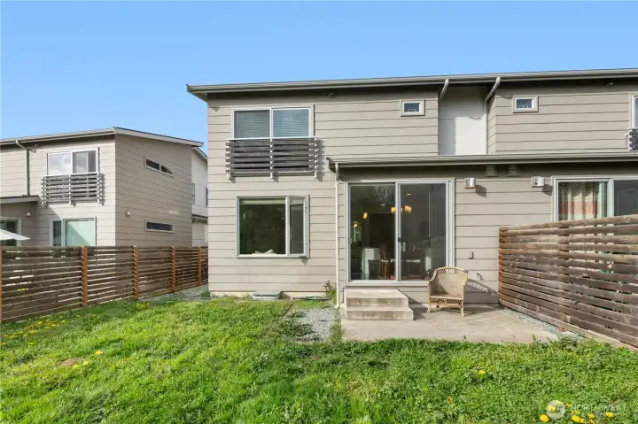 Functional patio just outside the dining area