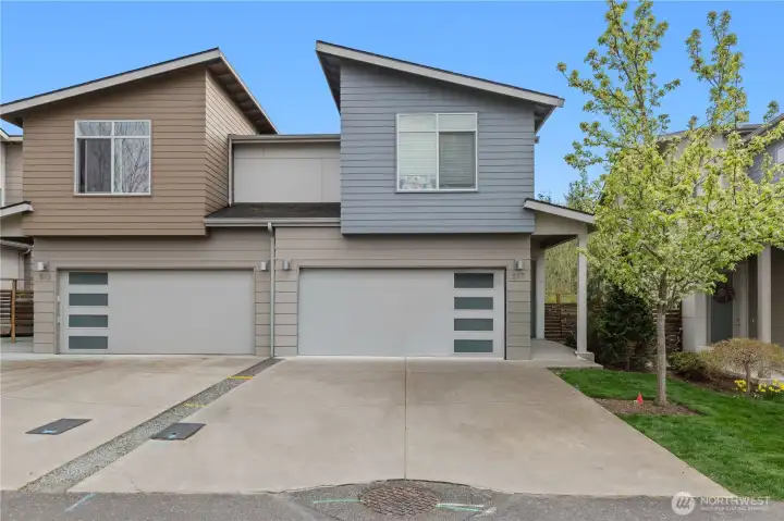 A great design with two parking spaces in addition to the garage parking