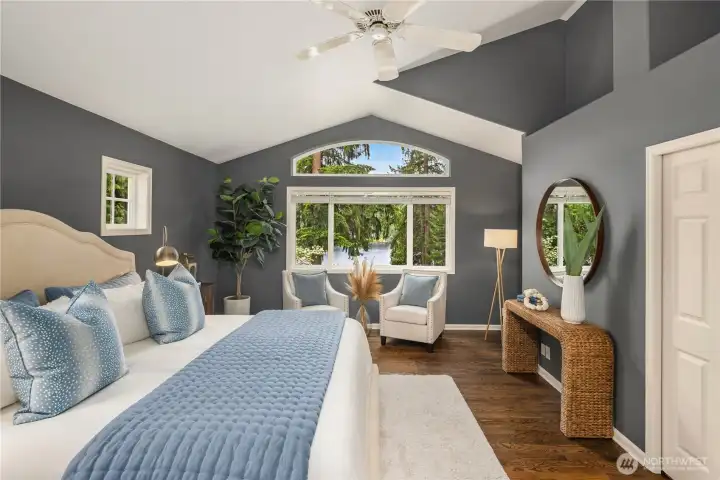 Luxurious Primary Bedroom with Lake Views