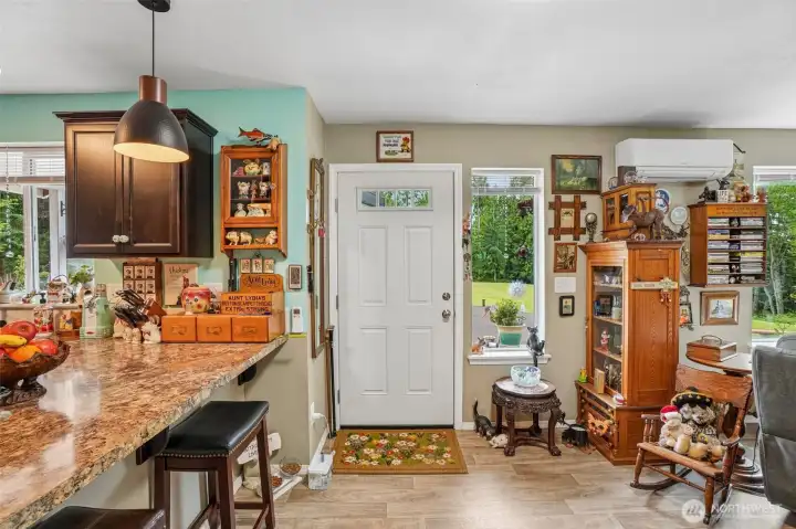 Front door into living room