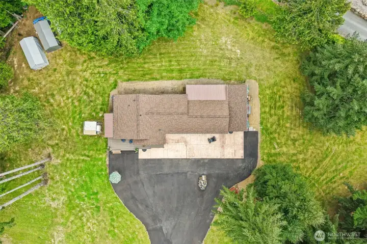 Aerial view of house