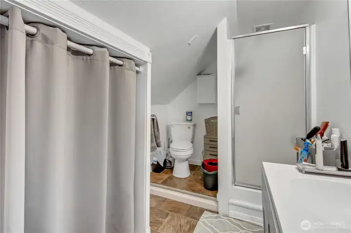 ADU 3/4 bathroom upstairs.