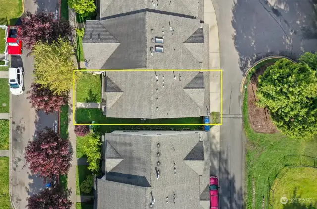 This is the approximate lot for this home. This townhome community is not like many others, as you OWN THE LAND on this lot along with your townhome! Ask your buyer agent to show you the HOA documents uploaded to this listing that shares all the CC&Rs, rules, and other valuable info about living in College Spring.